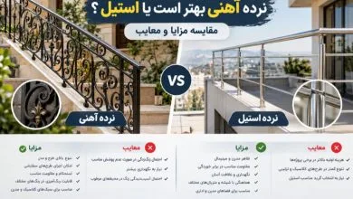 نرده آهنی بهتر است یا استیل ، مزایا و معایب نرده آهنی و استیل